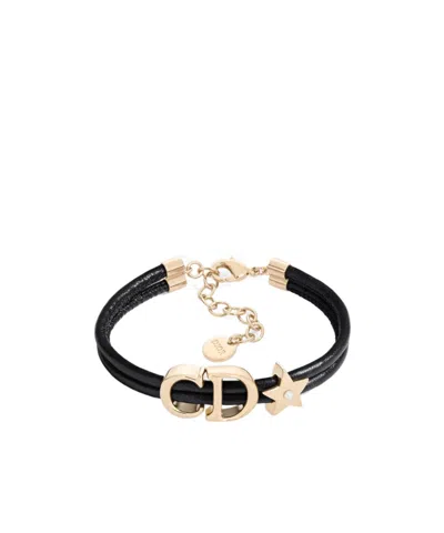 Dior Saddle Leather Bracelet In Purple