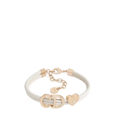 Dior Saddle Leather Bracelet In Yellow