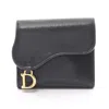 DIOR SADDLE LOTUS WALLET TRIFOLD WALLET LEATHER
