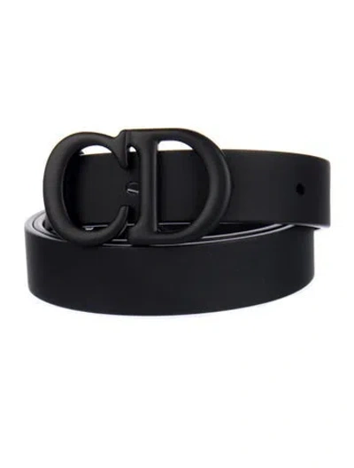 Pre-owned Dior Saddle Matte Skinny Waist Belt In Black