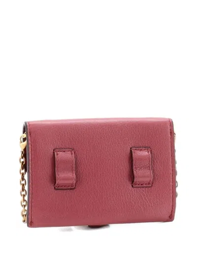 Pre-owned Dior Saddle Nano Pouch Leather Belt Bag In Pink