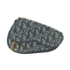 DIOR DIOR SADDLE NAVY CANVAS CLUTCH BAG (PRE-OWNED)