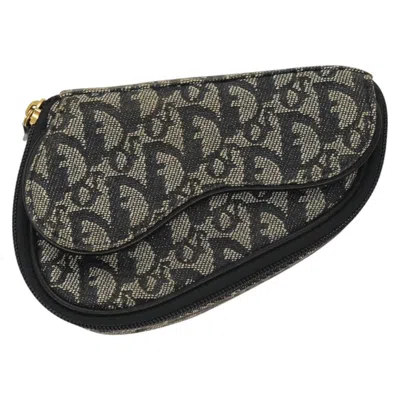 Pre-owned Dior Saddle Navy Canvas Clutch Bag () In Blue