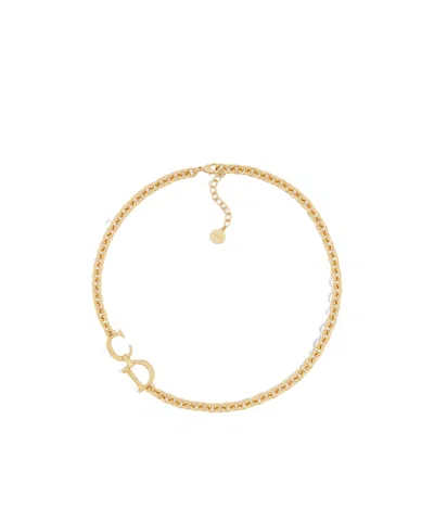 Dior Saddle Necklace In Yellow