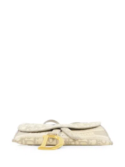 Pre-owned Dior Saddle Oblique Cross Body Bag In Neutral