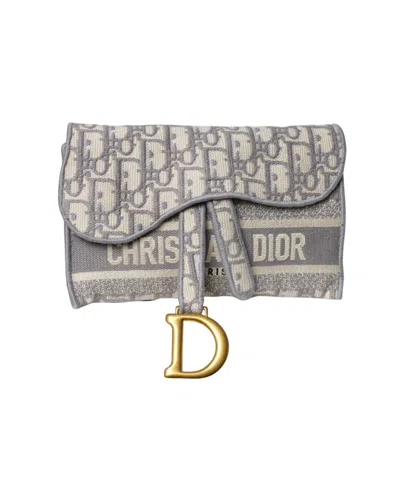 Dior Saddle Pouch Oblique Gray In Grey