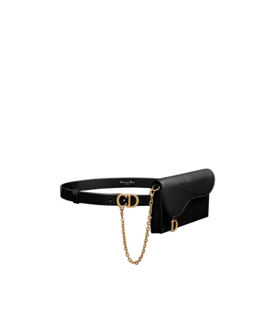 Dior Saddle Removable Bag Belt In Black