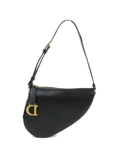 Pre-owned Dior Saddle Rodeo Shoulder Bag In Black