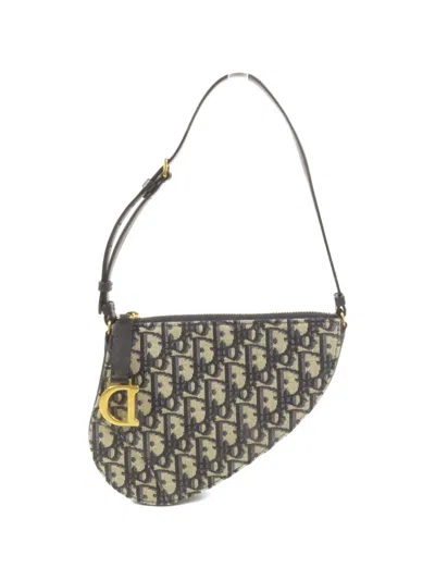 Pre-owned Dior Saddle Rodeo Shoulder Bag In Blue