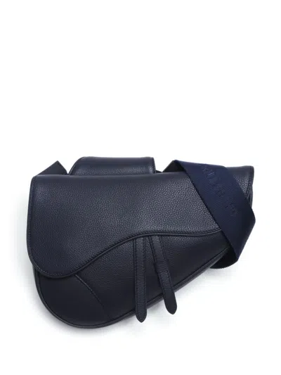 Pre-owned Dior Saddle Shoulder Bag In 蓝色