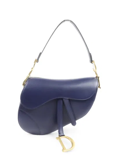 Pre-owned Dior Saddle Shoulder Bag In Blue