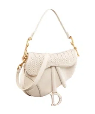 Dior Saddle Shoulder Bag In White