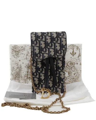Dior Saddle Vertical Pouch Crossbody (authentic Pre-loved) In Multi