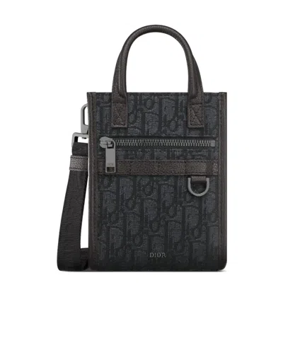 Dior Safari North-south Mini Shoulder Bag In Black