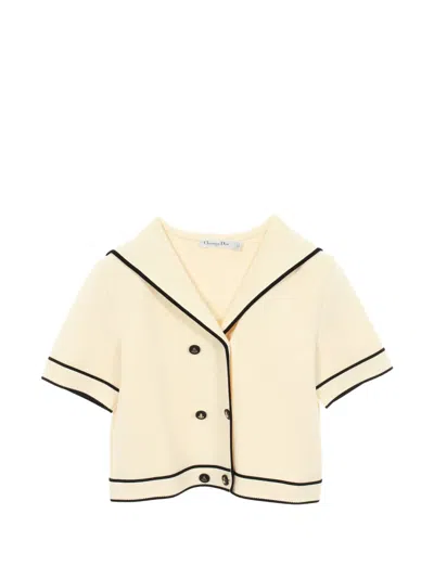 Pre-owned Dior Sailor Collar Short-sleeve Jacket In Neutral