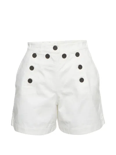 Pre-owned Dior Sailor Gabardine Shorts In White