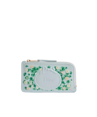 Dior Salon Cosmos Zipped Card Holder In Blue