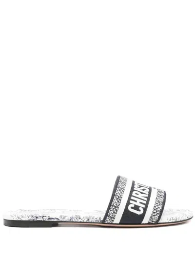 Dior Open-toed Slippers In Black
