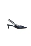 Dior Bow Perforated Pointed Toe Sandals In Blue