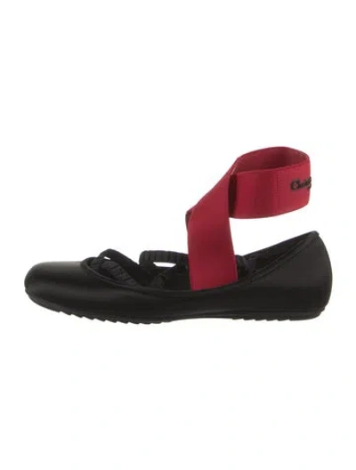 Pre-owned Dior Satin Ballet Flats In Black