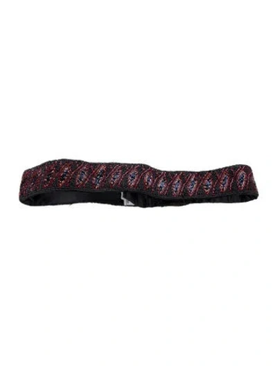 Pre-owned Dior Satin Beaded Accents Waist Belt In Red