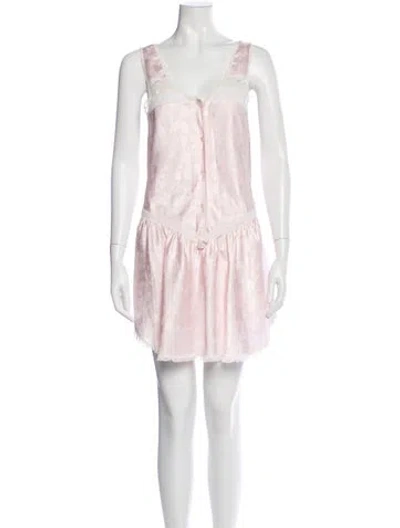 Pre-owned Dior Satin Bow Accents Nightgown In Pink