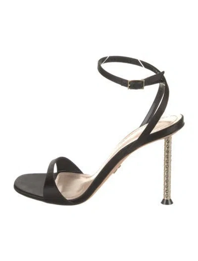 Pre-owned Dior Satin Bow Accents Sandals In Black