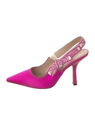Pre-owned Dior Satin Bow Accents Slingback Pumps In Multi
