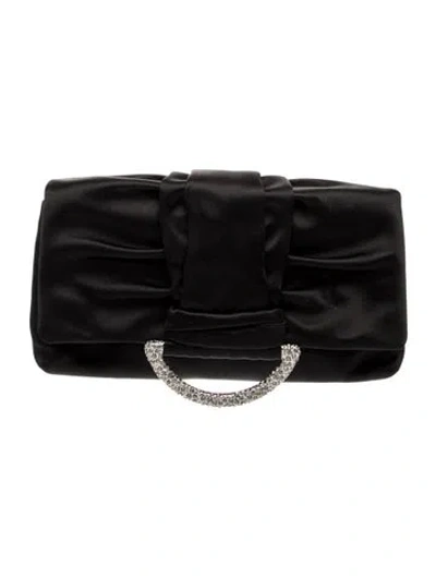Pre-owned Dior Satin Clutch In Black