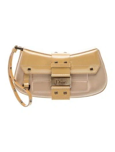 Pre-owned Dior Satin Clutch In Neutral