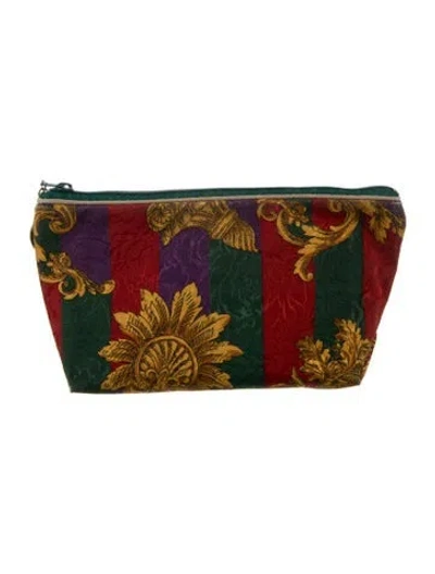 Pre-owned Dior Satin Cosmetic Bag In Gold