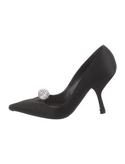 Pre-owned Dior Satin Crystal Embellishments Pumps In Black
