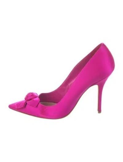 Pre-owned Dior Satin Crystal Embellishments Pumps In Pink