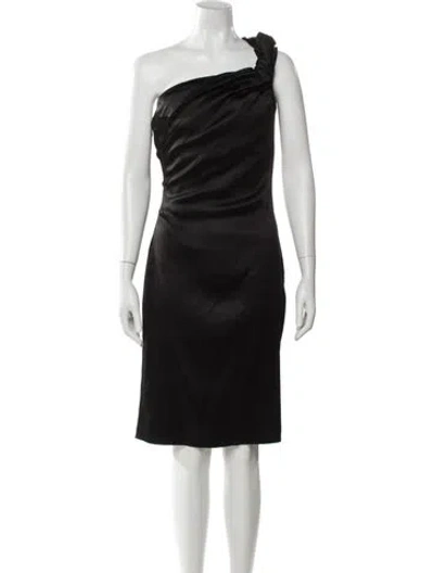 Pre-owned Dior Satin Knee-length Dress In Black