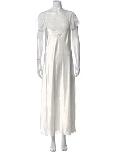 Pre-owned Dior Satin Long Dress In Neutral