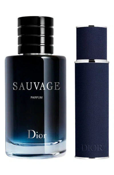 Dior Men's Sauvage Parfum & Travel Spray Gift Set In White