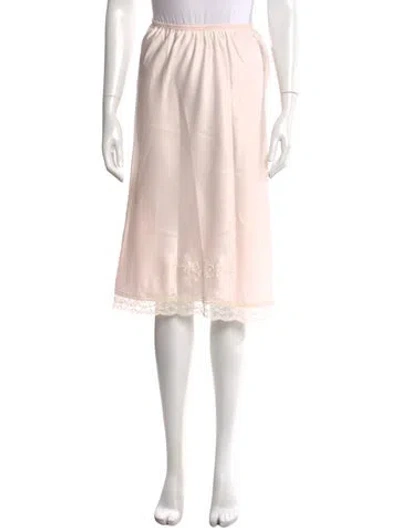 Pre-owned Dior Scalloped Accent Midi Length Skirt In Pink