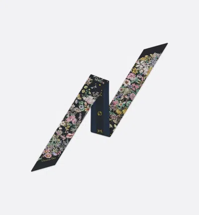Dior Mitzah Astral Flowers In Silk Twill In Blue