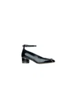 Dior Block Heel Buckle Detail Patent Pumps In Nero