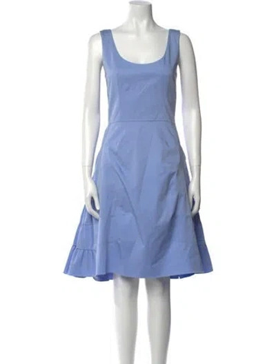 Pre-owned Dior Scoop Neck Knee-length Dress In Blue