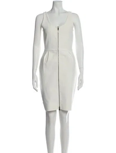 Pre-owned Dior Scoop Neck Knee-length Dress In White