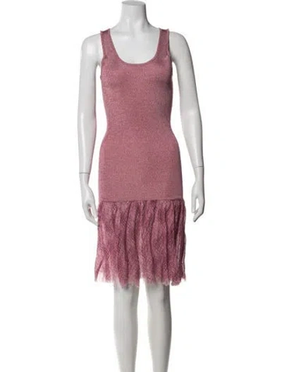 Pre-owned Dior Scoop Neck Midi Length Dress In Red