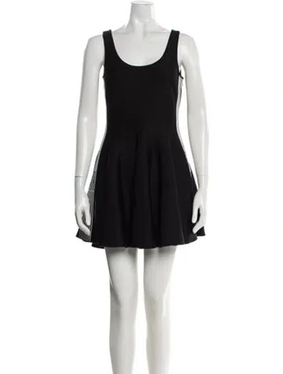 Pre-owned Dior Scoop Neck Mini Dress In Black