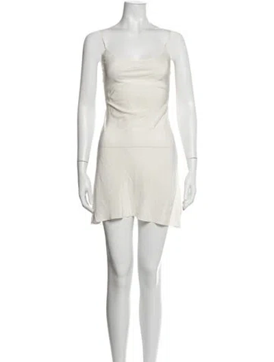 Pre-owned Dior Scoop Neck Mini Dress In Neutrals