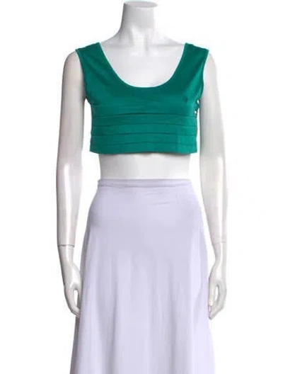Pre-owned Dior Scoop Neck Sleeveless Crop Top In Green