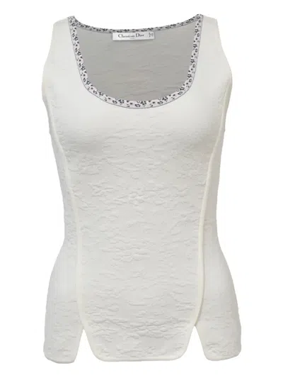 Pre-owned Dior Scoop-neck Sleeveless Top In White