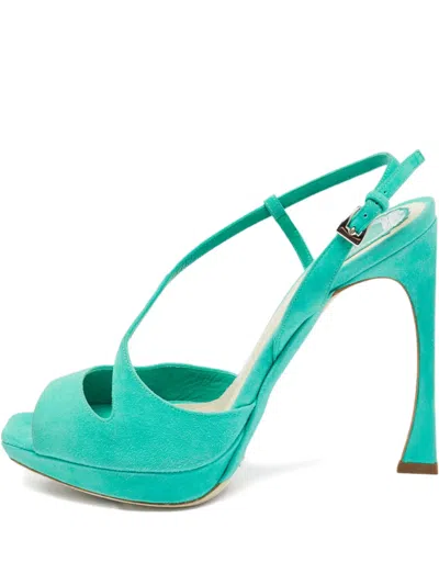Pre-owned Dior Sculpted-heel Slingback Sandals In Green