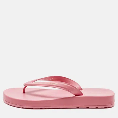Pre-owned Dior Sea Thong Flat Slide Size 39 In Pink