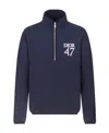 Dior Semi-zipper Vertical Collar Sweater In Blue