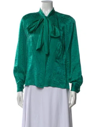 Pre-owned Dior Separates Silk Blouse In Green